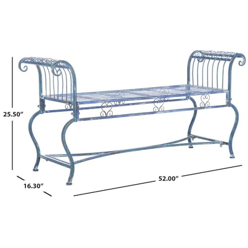 Antique White Outdoor Bench Q165384