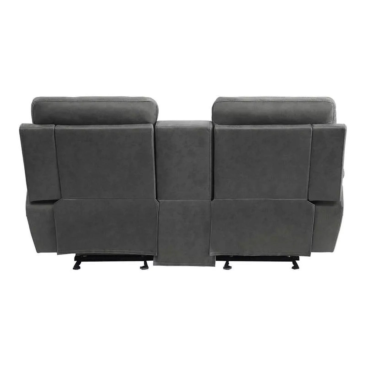 Gray Microfiber Double Glider Reclining Love Seat B265
