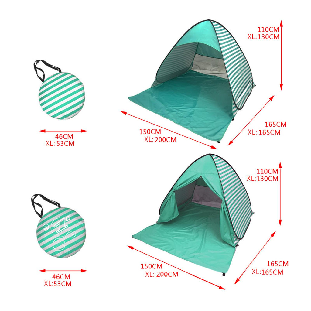 Green Stripes Automatic Beach Tent U735