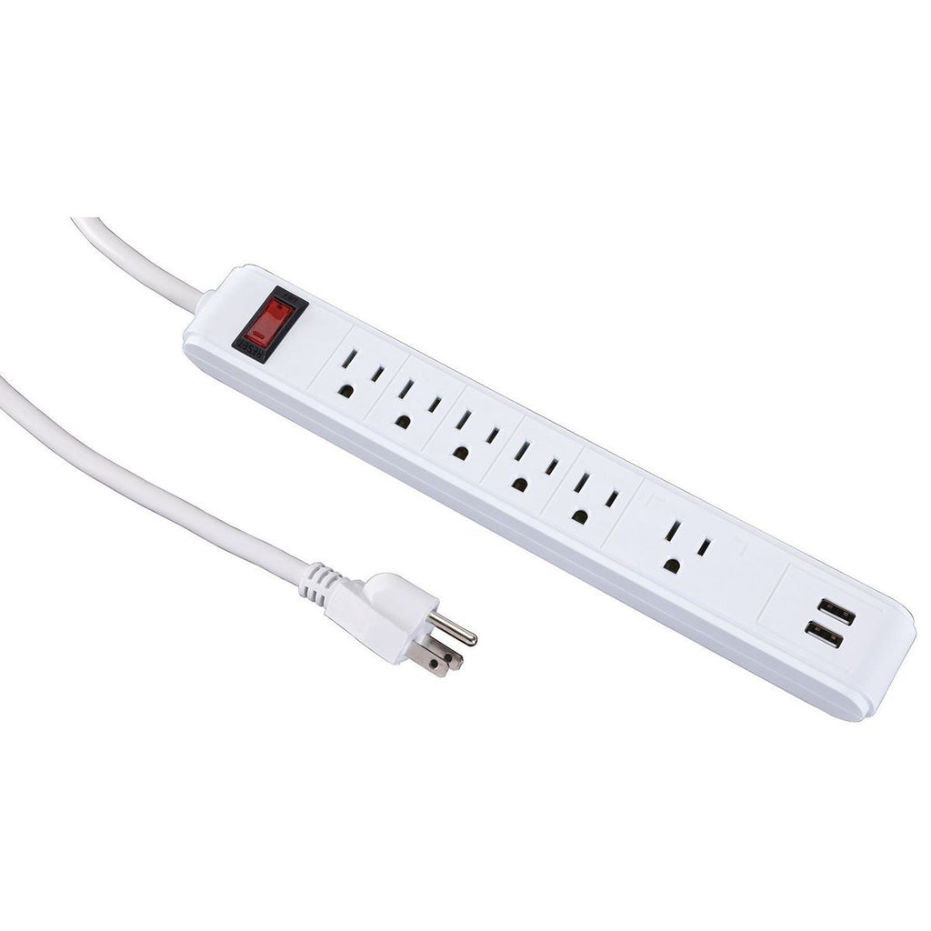 6-Outlet 2 USB Power Strip I932