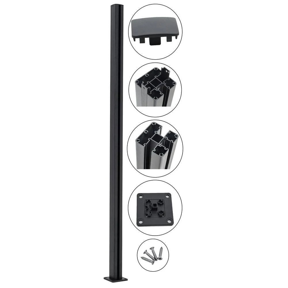 Euro Style 6 ft. Surface Mount Fence Post Kit L6627