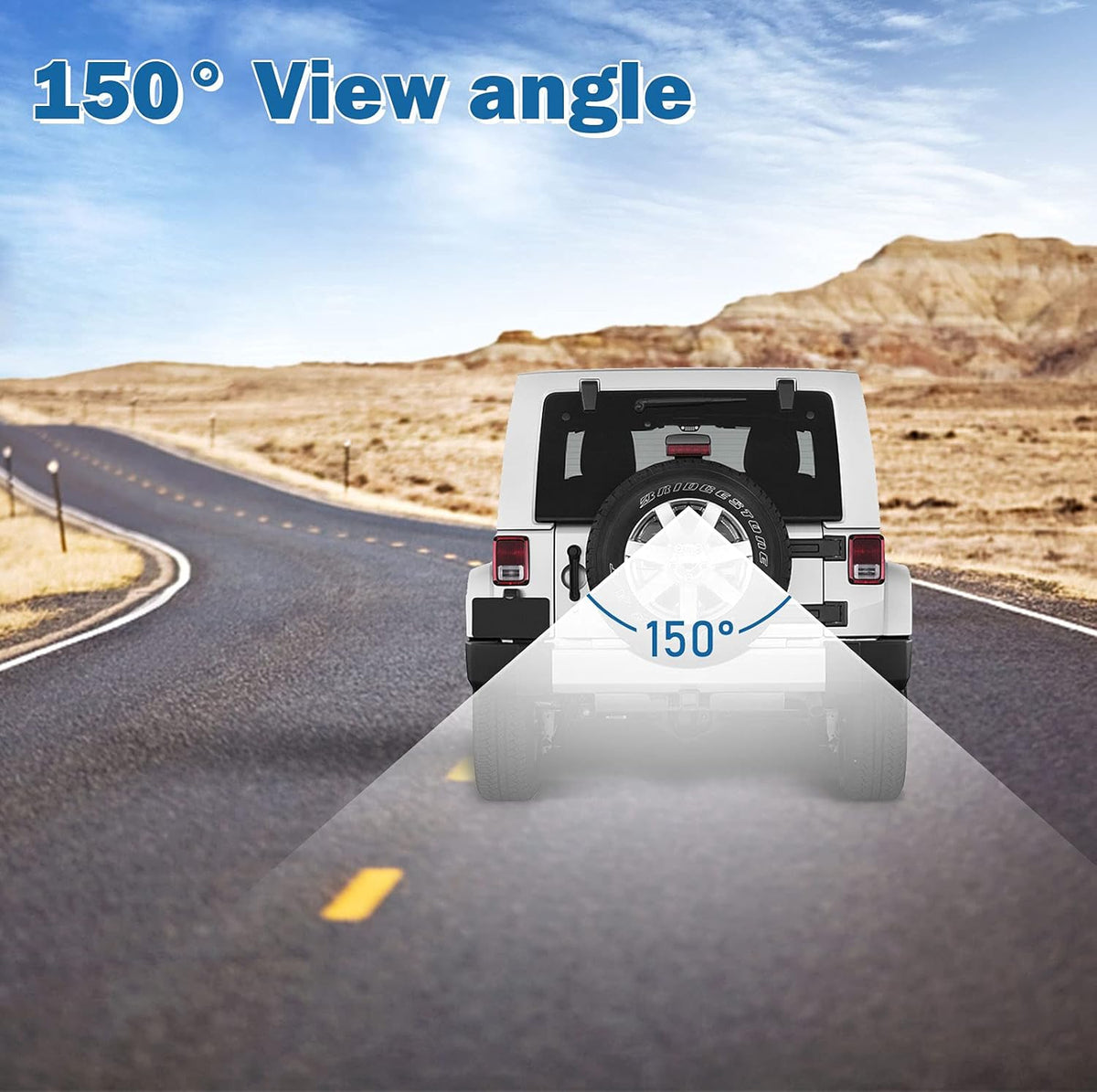 Spare Tire Rear View Backup Camera for Jeep Wrangler JK 2007-2018, Waterproof with Factory Radio RCA Adapter W77763