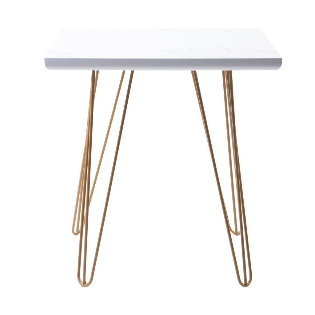 White Gold Gloss Wood Top Table O16012