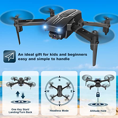 Mini Drone with Camera 1080P HD FPV 90° Adjustable Lens 2 Batteries Y5232
