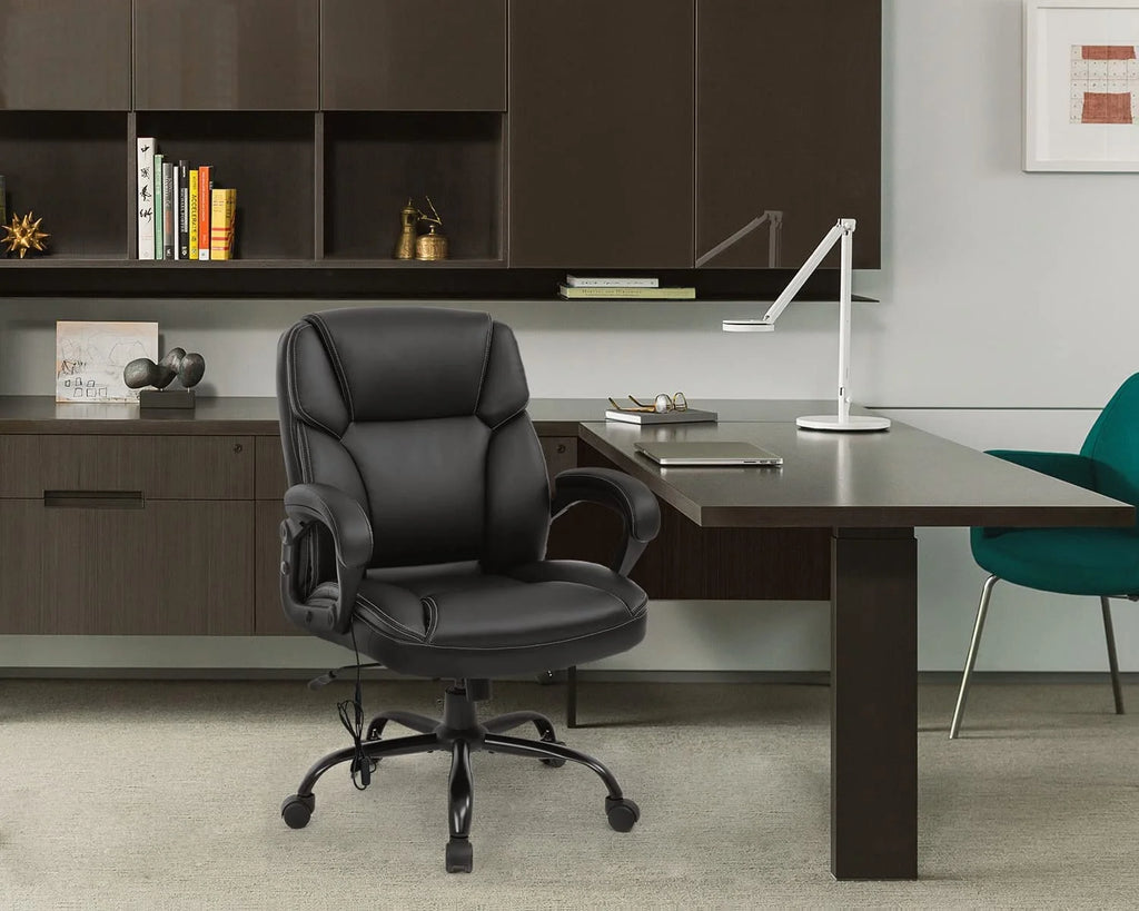 Black Manager's Chair with Lumbar Support & Swivel F11719