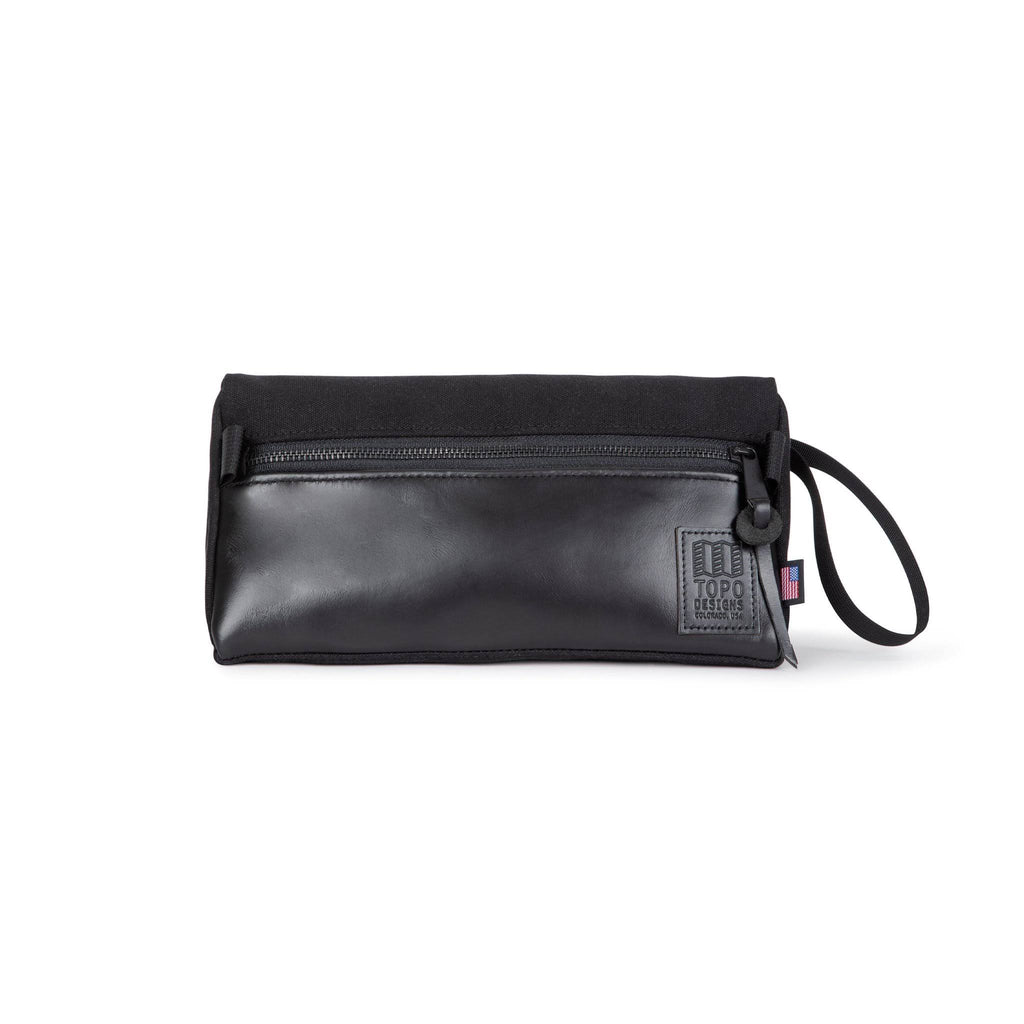Black Canvas Dopp Kit with Black Leather D450458