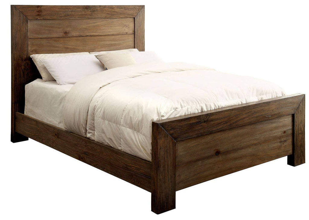 Rustic Natural King Panel Bed L264