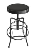 Industrial-Adjustable Stool with Clear Coat Finish and Canter Iron Y672