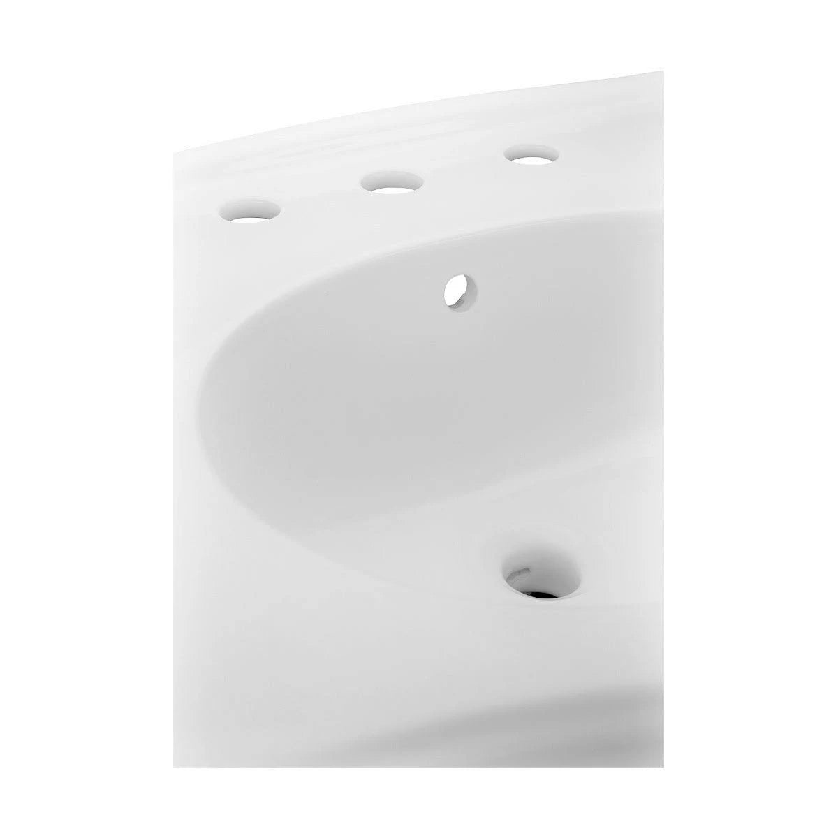 White China Pedestal Sink with Overflow A758605
