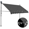 Manual Retractable Awning with LED Outdoor Door Canopy Sunshade Shelter Anthracite 118.1 Inch E311