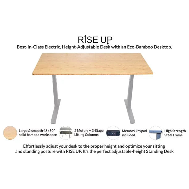 Black 48x30" Adjustable Height Electric Standing Desk H609