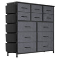 12 Drawer Fabric Dresser with Wood Tabletop Q18615