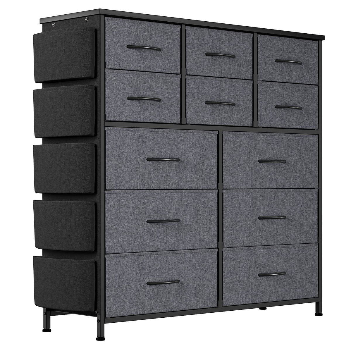 12 Drawer Fabric Dresser with Wood Tabletop Q18615