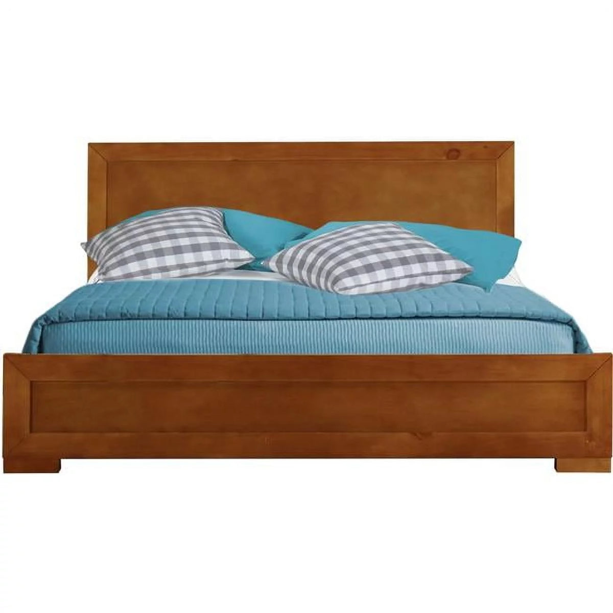 Oak Wood Queen Size Platform Bed Z838