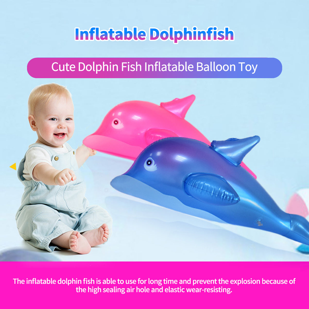 Inflatable Dolphin Fish Children Toy for Swimming Pool W435