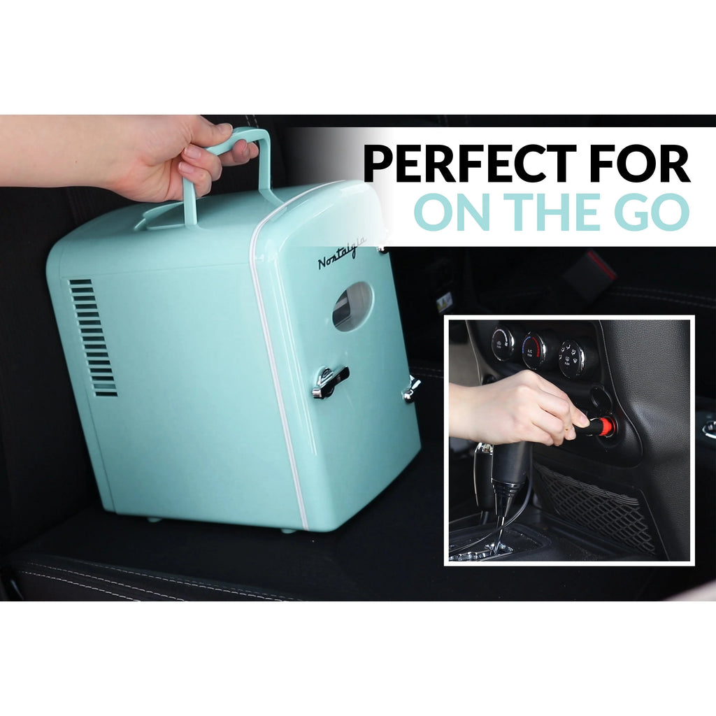 6-Can Personal Cooling and Heating Refrigerator with Carry Handle F172