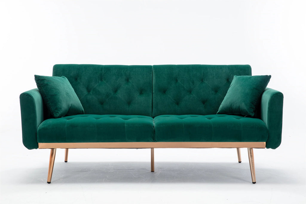 Velvet Accent Sofa with Rose Gold Metal Feet B685