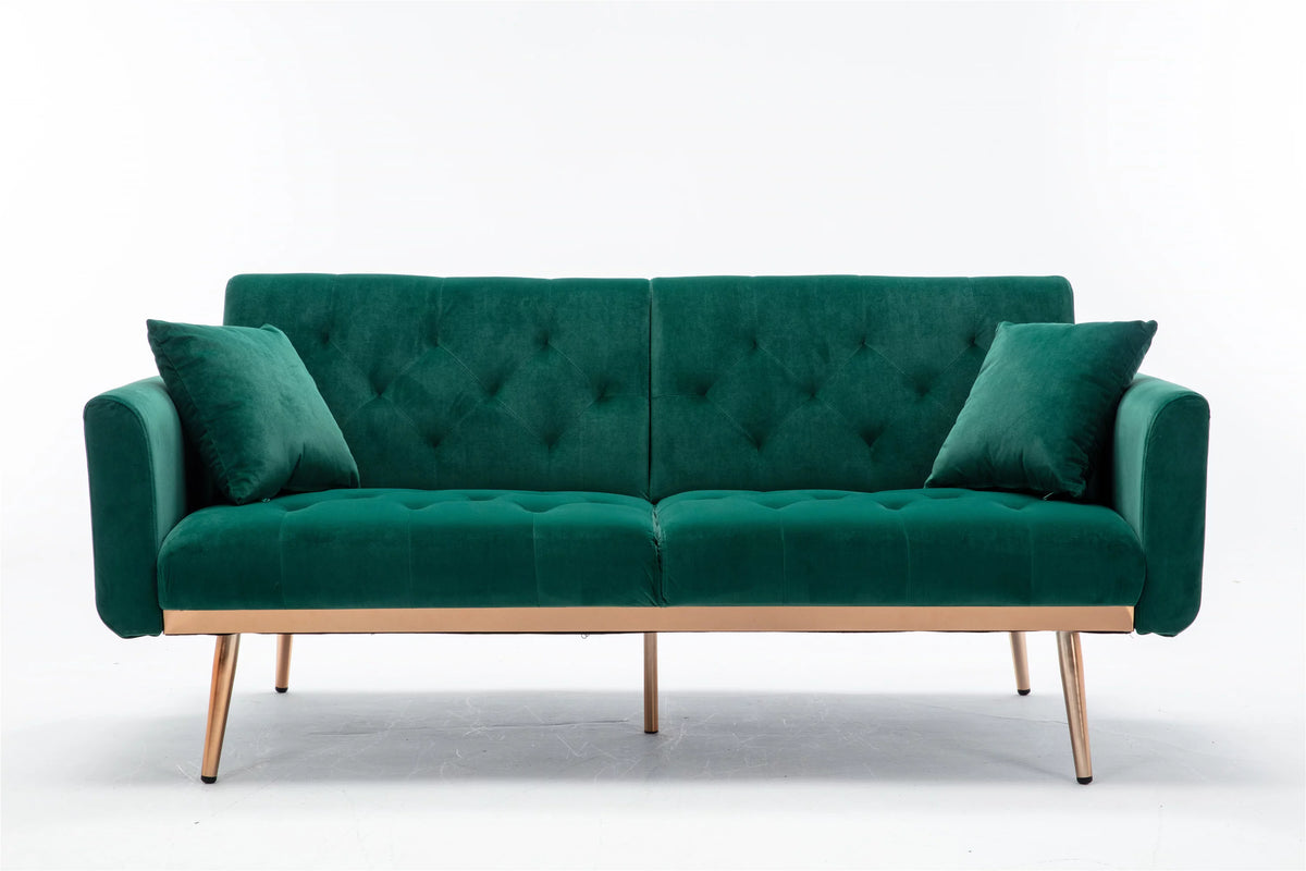 Velvet Accent Sofa with Rose Gold Metal Feet B685