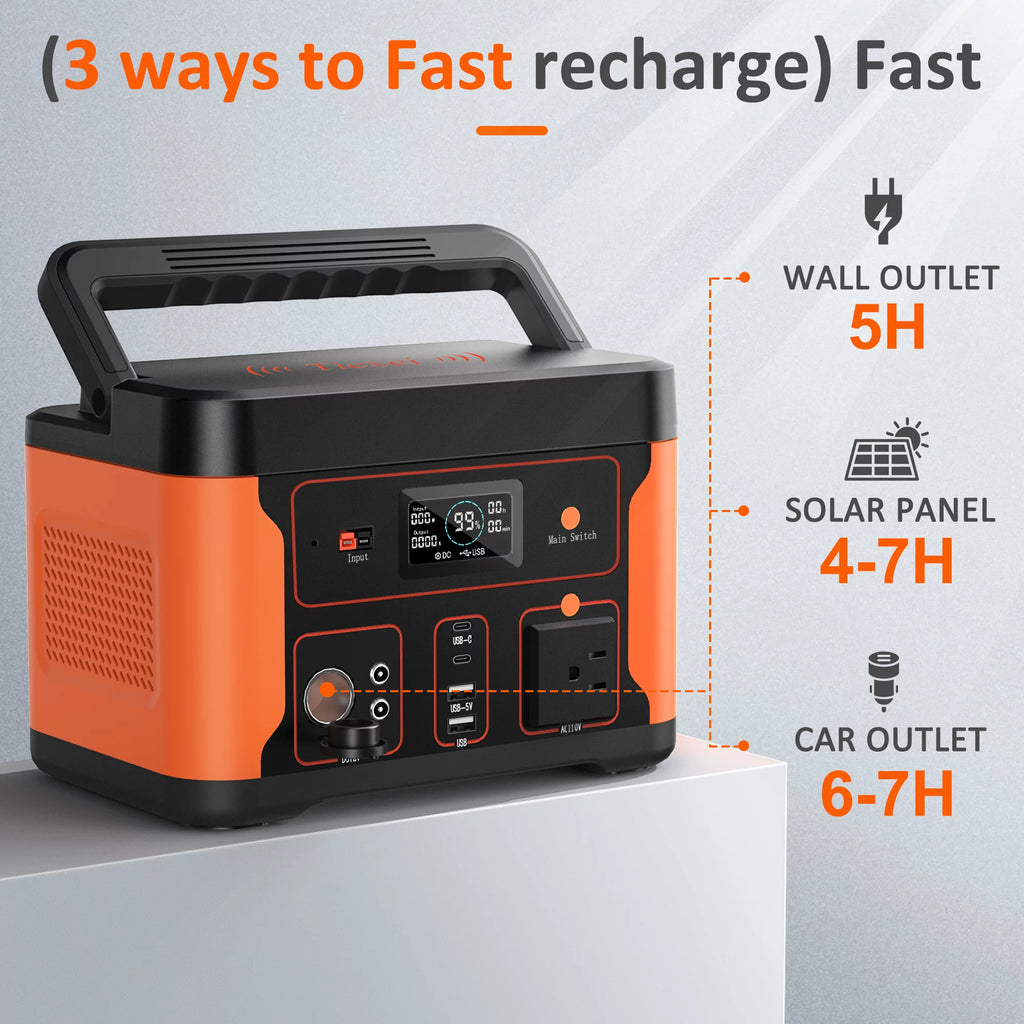 Portable Power Station 600W 550Wh LiFePO4 Battery J1499
