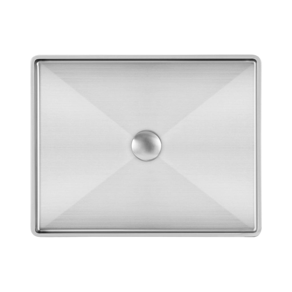 Rectangular Above Mount Basin Set with Center Drain E7019
