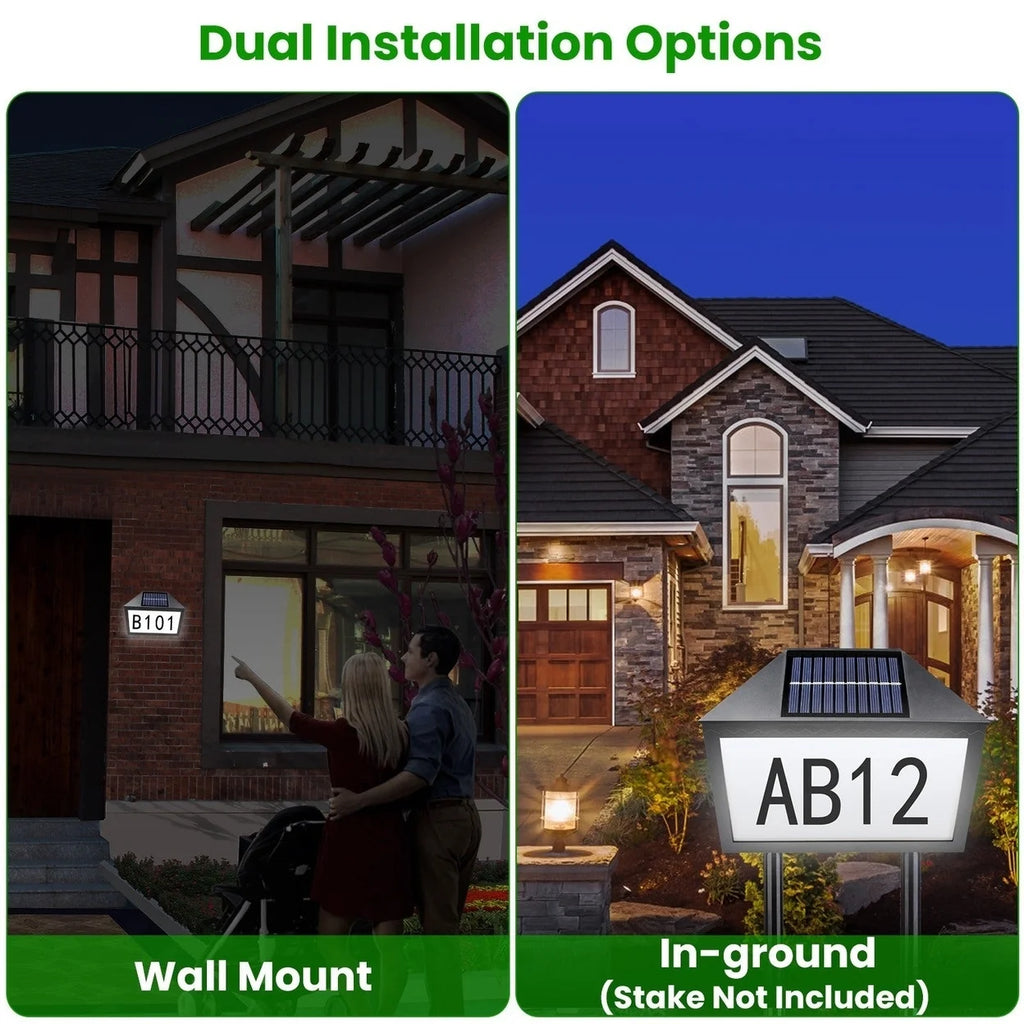 Solar Address Sign IP55 Waterproof Wall Mounted LED E609507