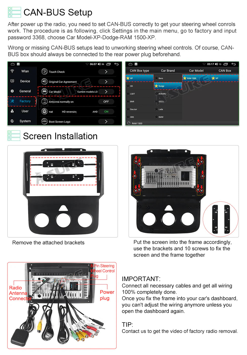 Android 12 Car Stereo Radio with Manual A/C U2153