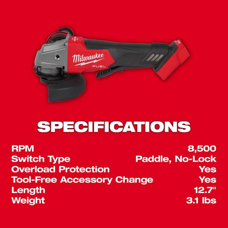 18V Brushless Cordless 4-1/2 in. / 5 in. Grinder with Paddle Switch X24366