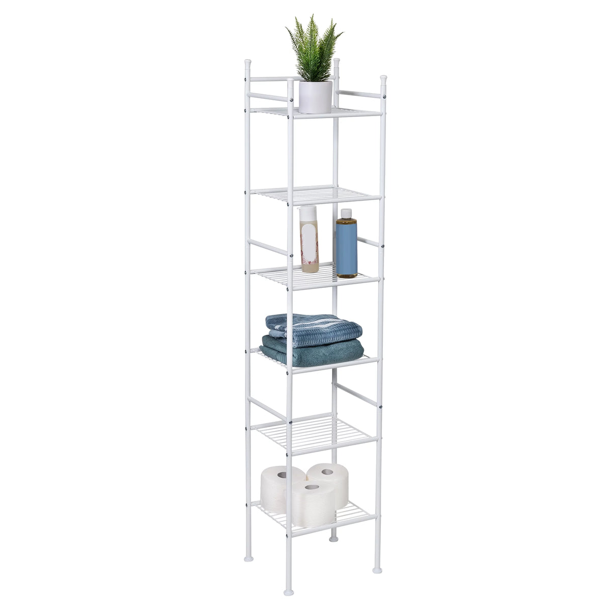 6-Shelf Steel Bathroom Storage Shelves F659
