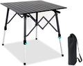 Portable Aluminum Folding Camping Table with Carry Bag (Black) J22759