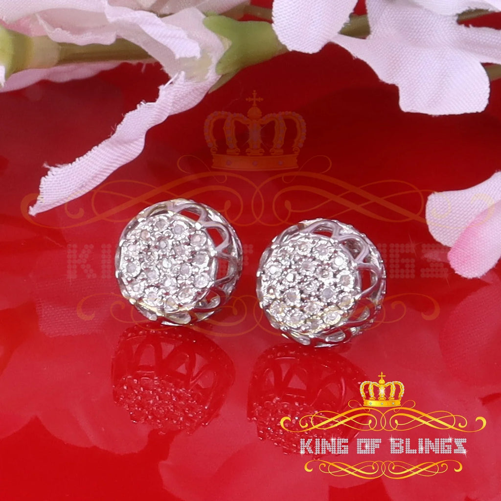 0.07ct Diamond 925 Sterling Silver Stud Round Earrings X888486