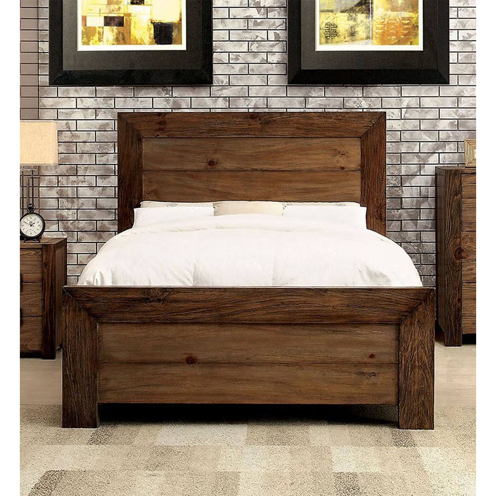 Rustic Natural King Panel Bed L264