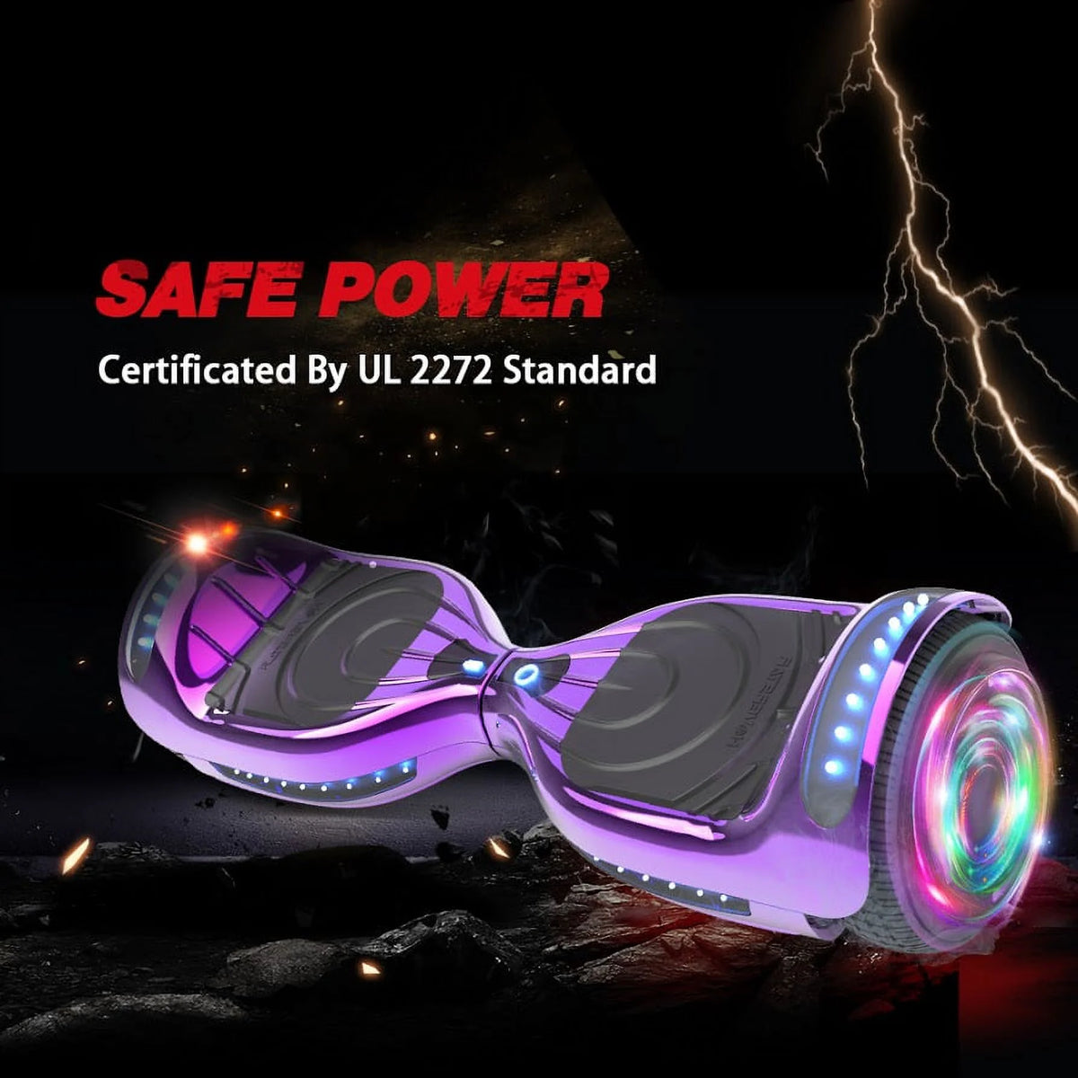 Chrome Purple Self Balancing Hoverboard with LED Light S930