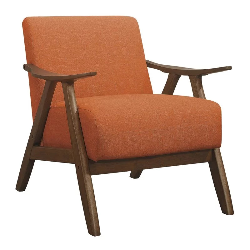 Orange Upholstered Fabric Accent Chair W691