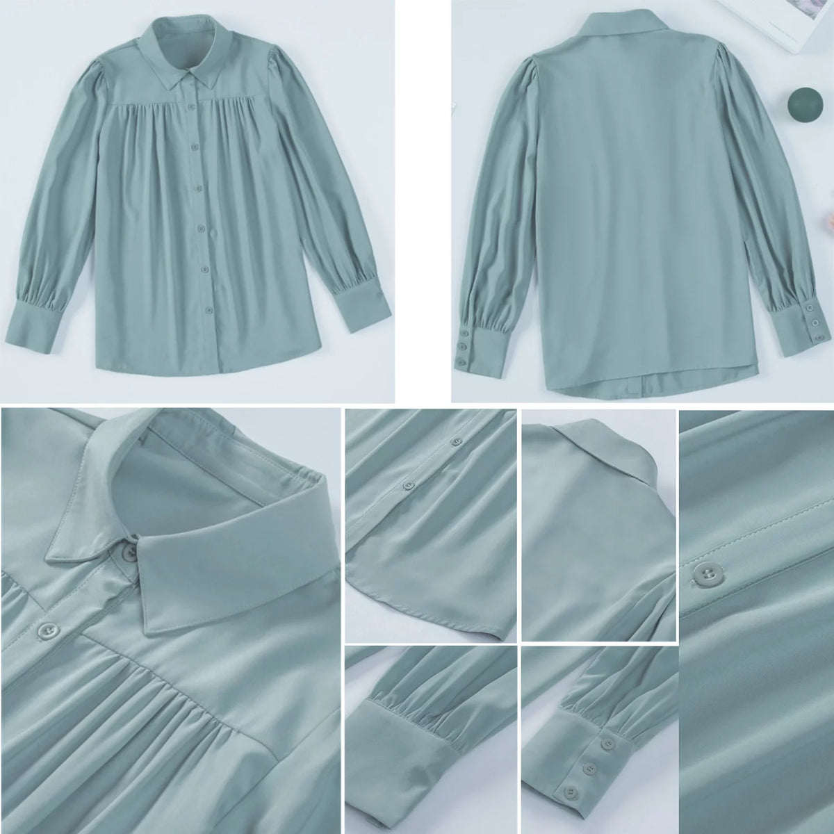 Long Sleeve Button Down Plus Size Blouse S4749
