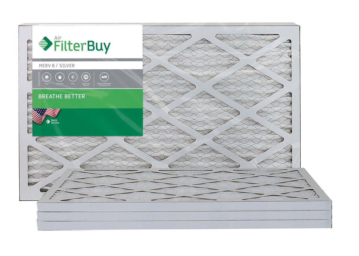 Silver MERV 8 12x26x1 Pleated AC Furnace Air Filter Pack of 4 X784