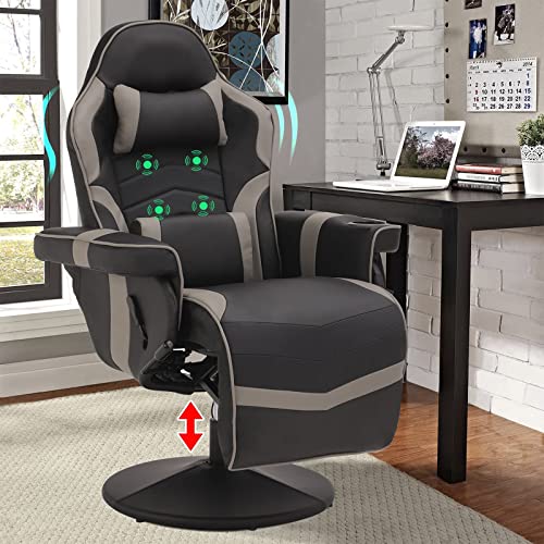Reclining Gaming Chair with Footrest and Massage K46682