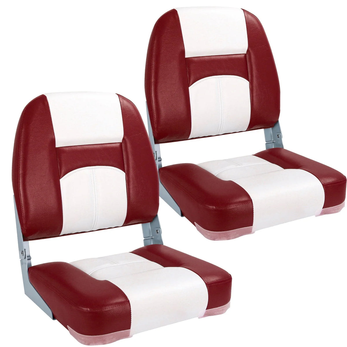White/Charcoal Low Back Folding Boat Seat, 2 Seats T5933