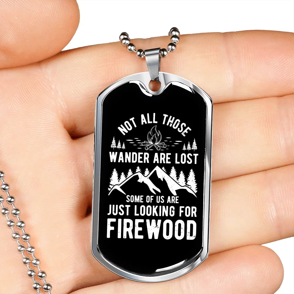 Stainless Steel or 18k Gold Dog Tag 24" Chain Necklace H69670