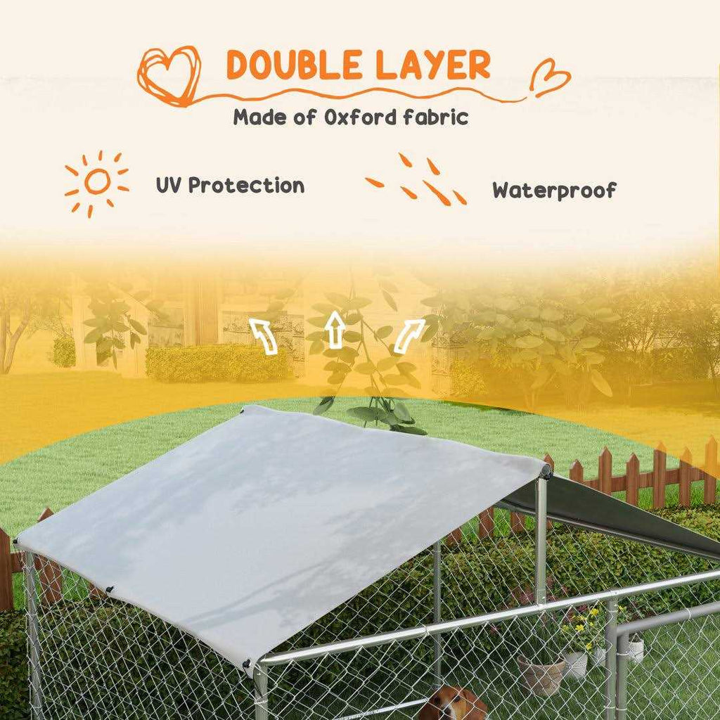 Large Outdoor Dog Kennel with Waterproof UV Resistant Roof S7874