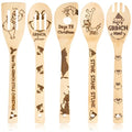 Bamboo Spoons 5 Christmas Themed Kitchen Utensils Set C785