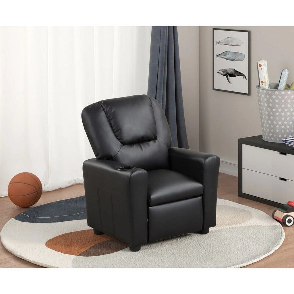 Black PU Leather Kids Recliner Chair R85199
