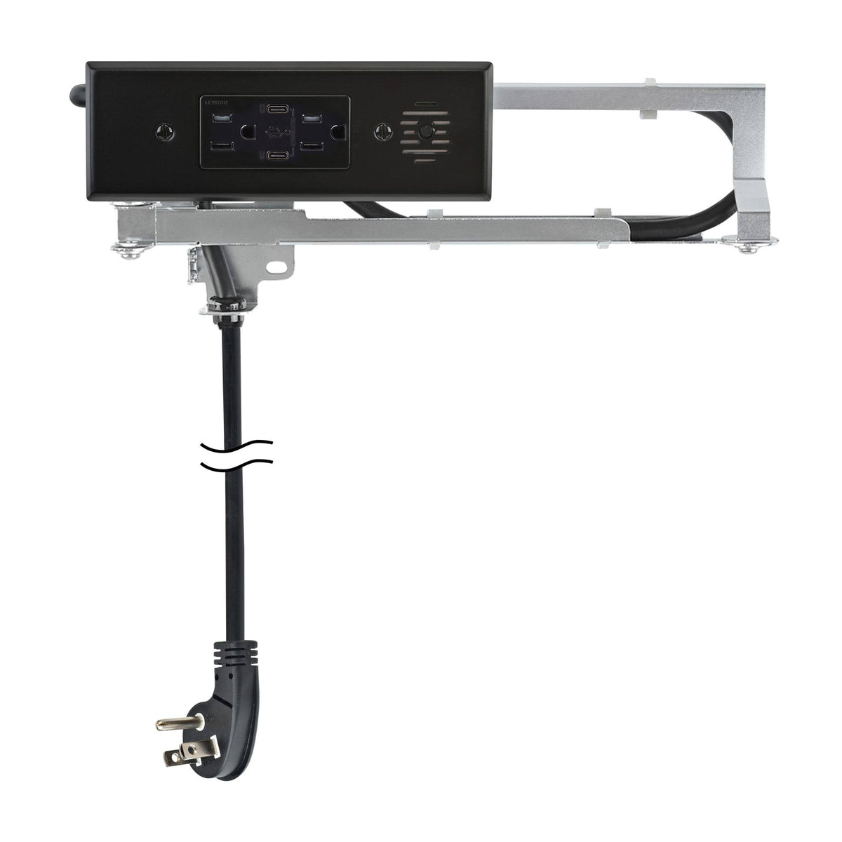 Black In-Drawer Outlet with 2 AC Outlets U947