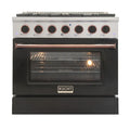 36 In. 5.2 cu ft. Propane Gas Range with Black Door M187