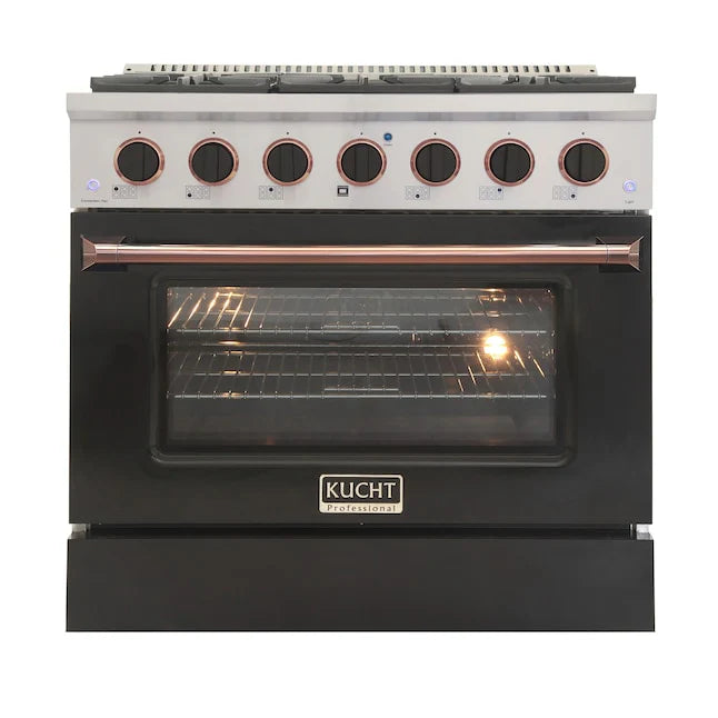 36 In. 5.2 cu ft. Propane Gas Range with Black Door M187