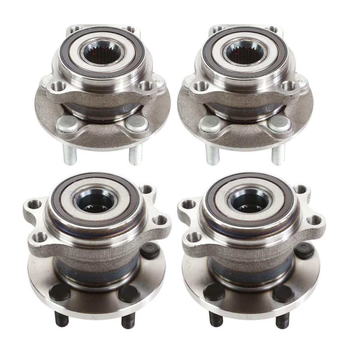 Front and Rear Wheel Bearing Hub Assembly with ABS Set of 4 U569026