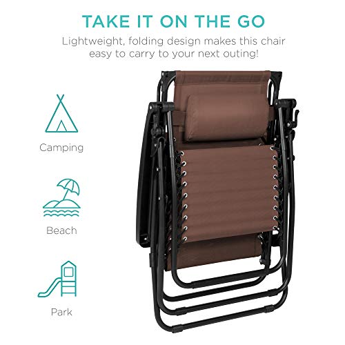 Beige Textilene Mesh Zero Gravity Recliner Chair Q528360
