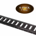 6pk Black Powder-Coated 12 Gauge Steel E-Track Tie-Down Rail I983082