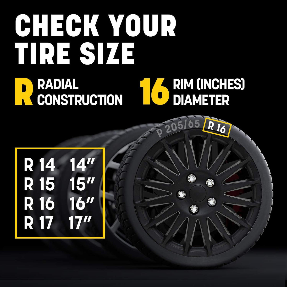 All Black Indy Wheel Cover Set of 4 I21003