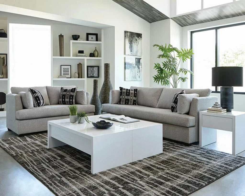 Grey and Black Loveseat D25540
