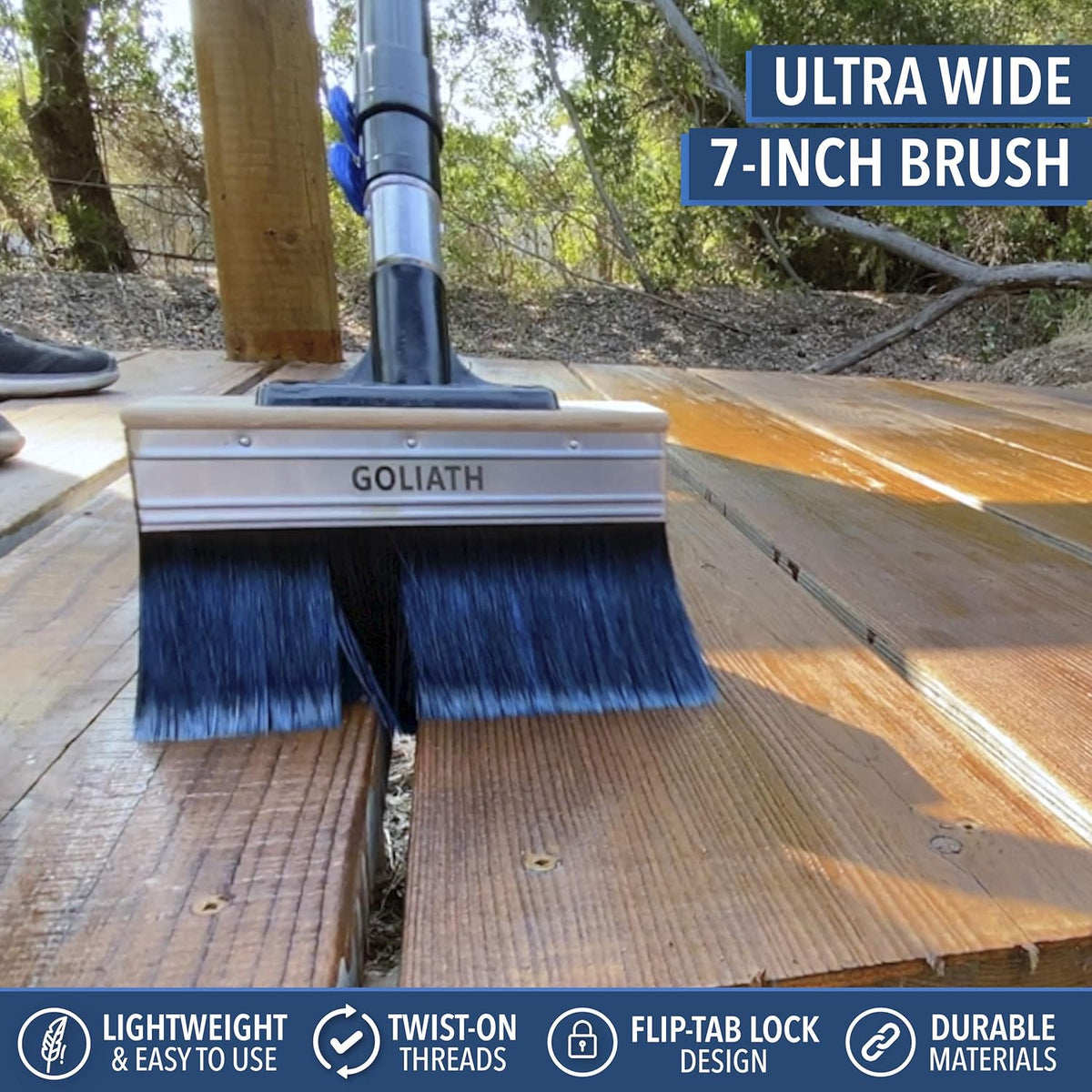 Deck Stain Brush & Extension Pole Combo, 7-Inch, Pack of 2 W335